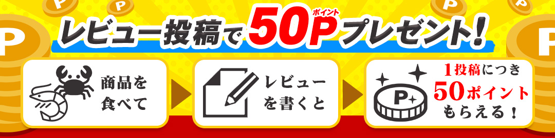 レビュー投稿で50ポイントプレゼント