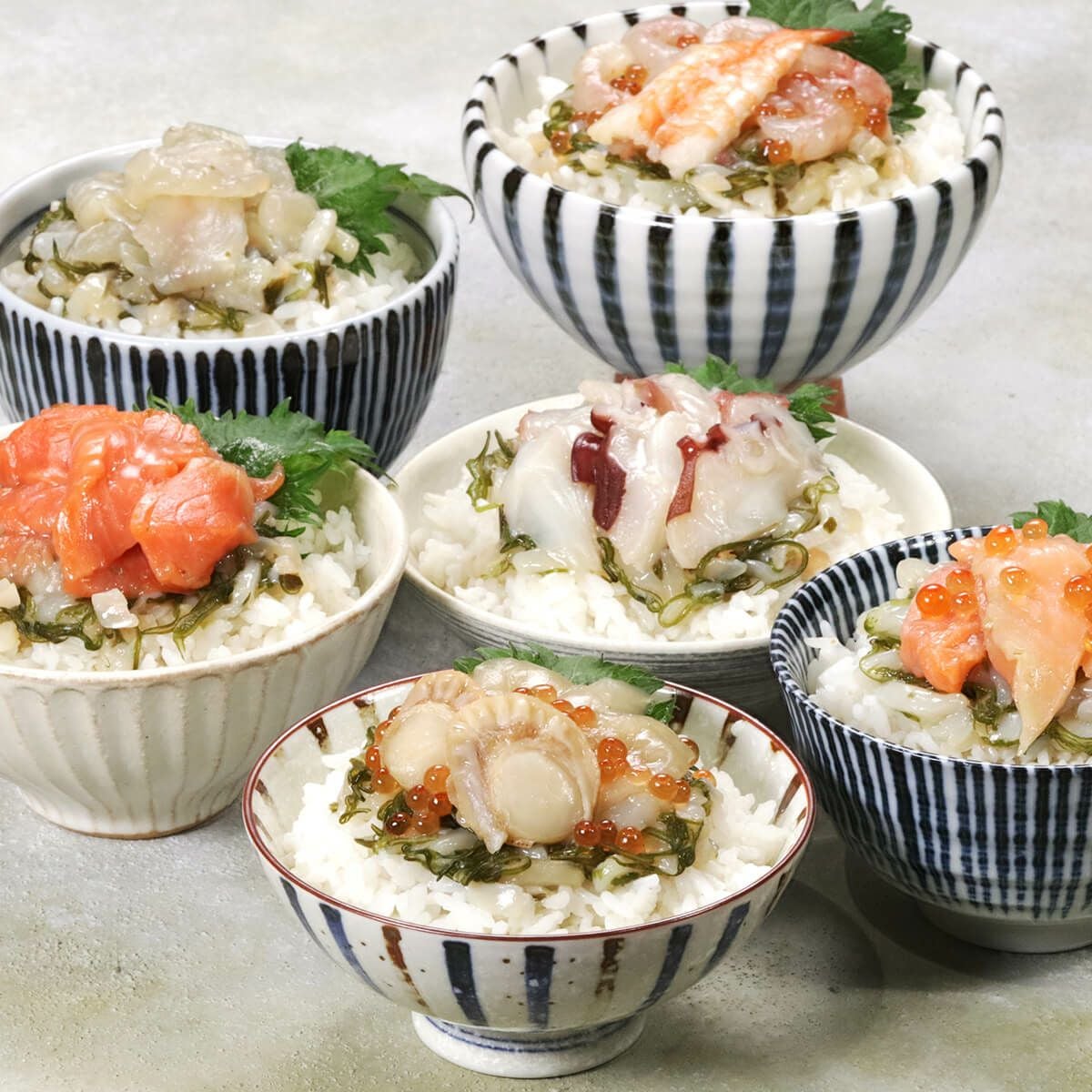 簡単＆便利♪ 海鮮ぶっかけ丼6種セット 各種100g（えび・ほたて