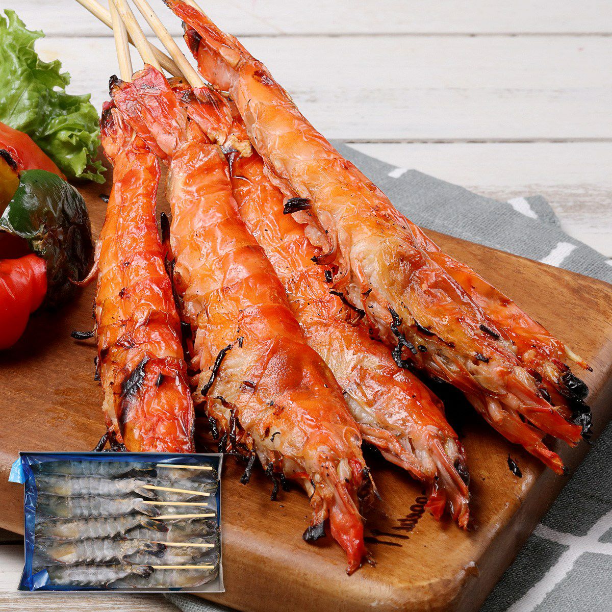 ソフトシェルブラックタイガー 串付き 300g 12本入り えび 海老 エビ