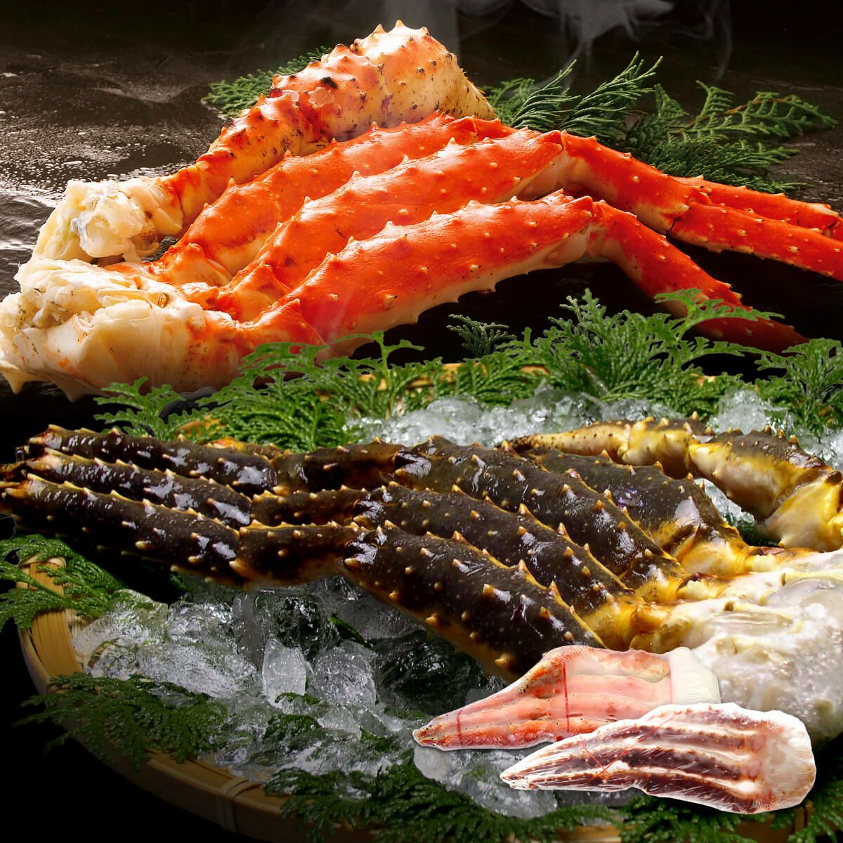 特大＆極太たらばがに 生＆ボイル食べ比べセット 1kg前後×2肩 タラバ蟹