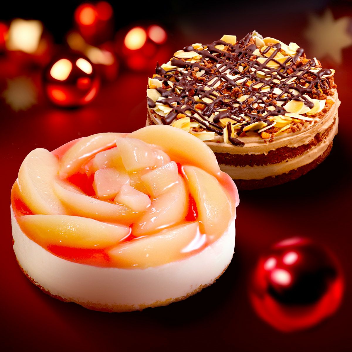 白桃チーズ＆チョコケーキセット 2種4号