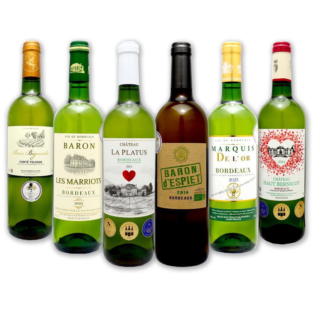 フランス金賞のみ！ 白ワイン6本飲み比べセット [ 750ml 6本 ] 辛口 白